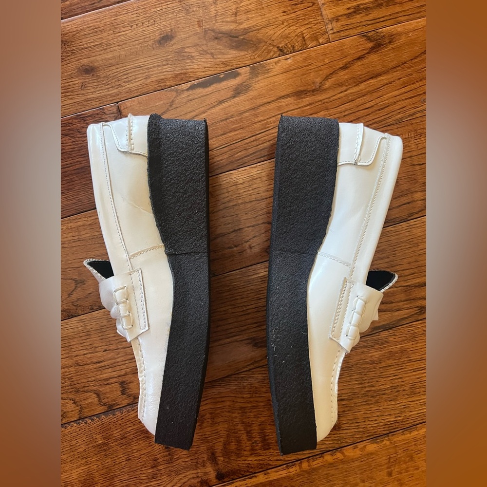 Yohji Yamamoto Loafers Soft Glass Thick Sole White Black Size 7 (2 Japanese) - Picture 3 of 16